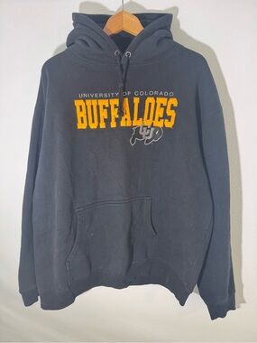 University of Colorado Buffaloes Black Hoodie Sweatshirt Mens Large NCAA CU